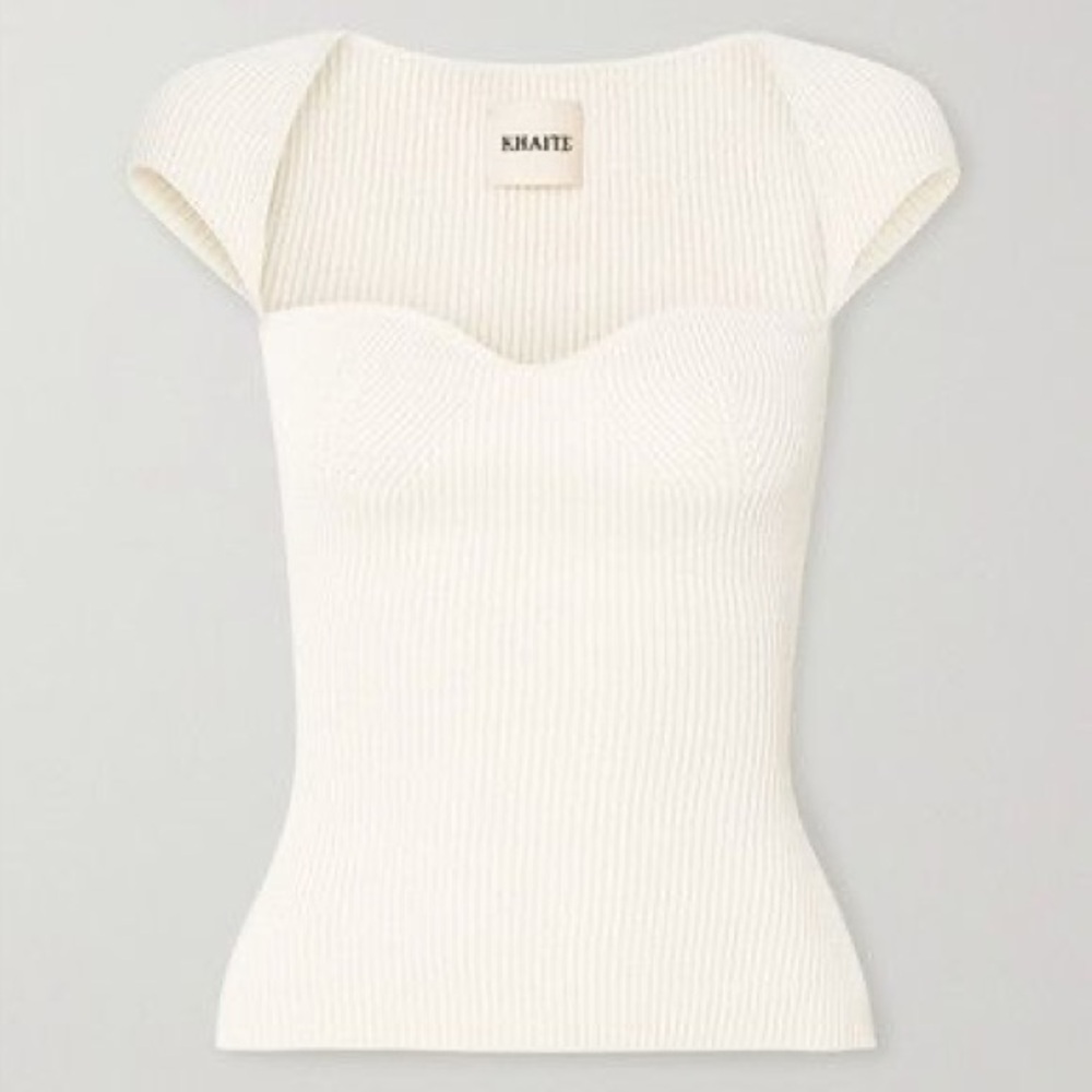 KHAITE Cream Knit Top